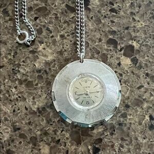 Silver Watch Pendant Necklace